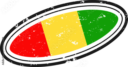Guinea Flag Grunge Stamp