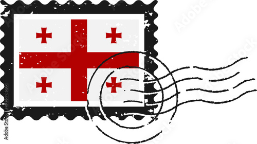 Bild auf Leinwand Georgia Flag Grunge Stamp