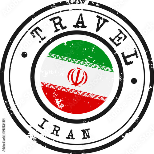 Iran Flag Grunge Stamp