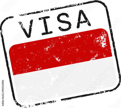 Indonesia Visa Grunge Stamp