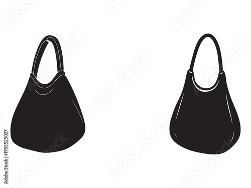 Blackhandbagswithhandlesisolatedonwhitebackground