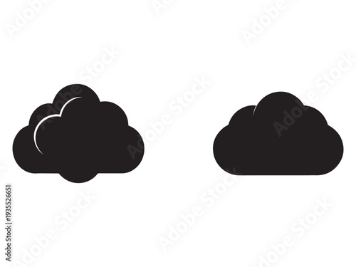 Cloud icons  black cloud shapes  weather symbols  cloud clipart  simple clouds