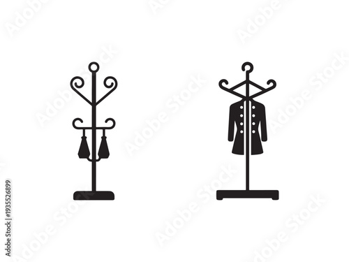 Coatrackandcloakroomstandforhangingclothesandjacketsinhallwayorwardrobe