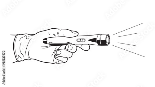 Handheld Diagnostic Penlight Icon for Clinical Examination, Patient Assessment and Point-of-Care Inspection Vector Illustration