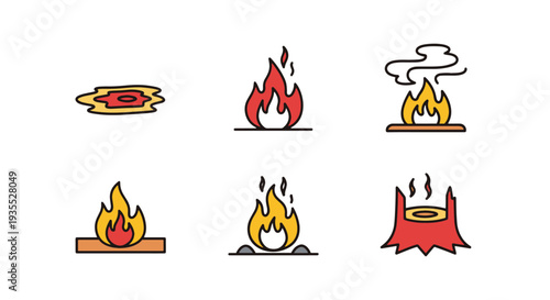 Burn Area Line art soft minimal tone illustration