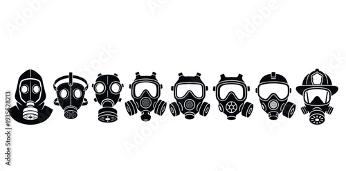 Set of Gas Masks with different style