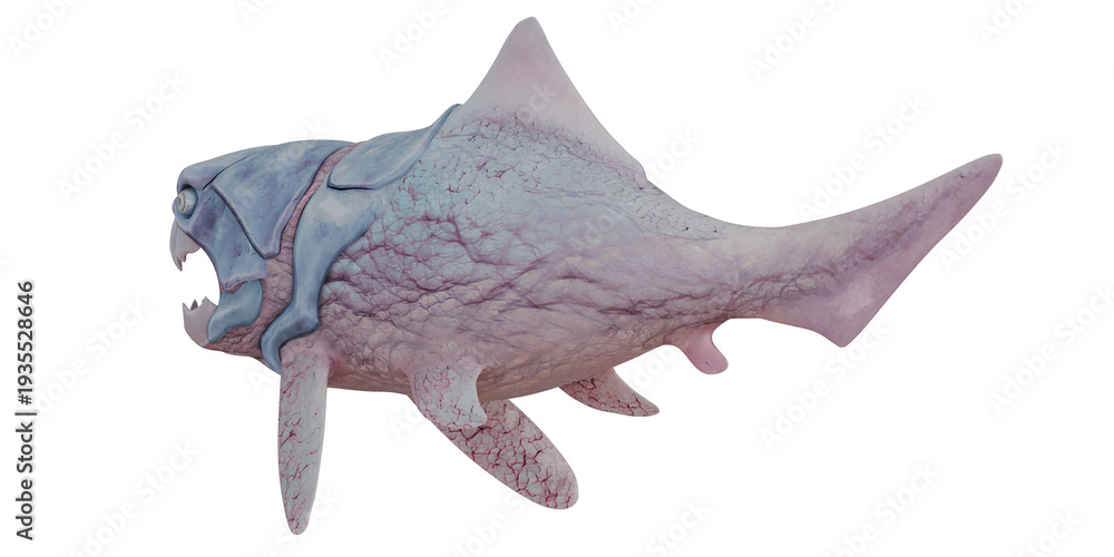 Fototapeta premium Digital illustration of a prehistoric armored fish