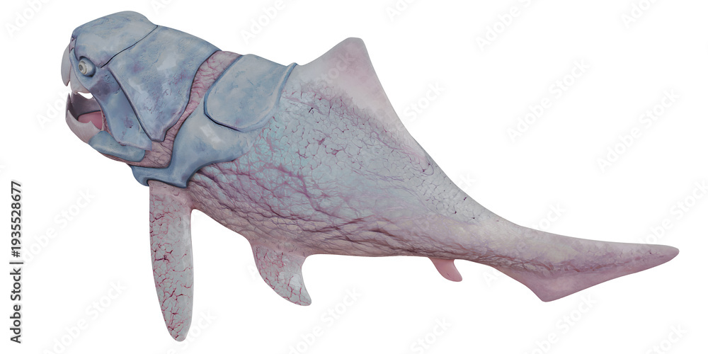 Fototapeta premium Fossil model of a prehistoric armored fish.
