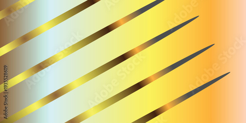 Modern abstract background featuring a vibrant gradient from light blue to golden orange, overlaid with elegant diagonal golden stripes for a dynamic and stylish design.