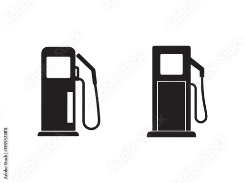 Gas pump icons  fuel pump symbols  petrol station signs  fuel dispensers
