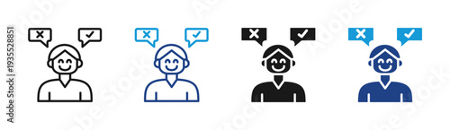 Customer Feedback icon set multiple style collection