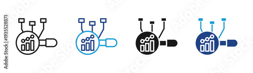 Data Integration icon set multiple style collection