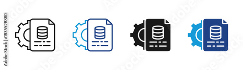 Data Management icon set multiple style collection