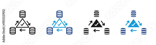 Data Exchange icon set multiple style collection
