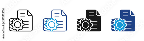 System Documentation icon set multiple style collection