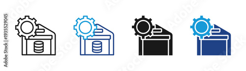 System Integration icon set multiple style collection