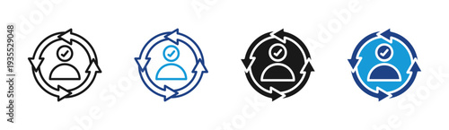 User Experience icon set multiple style collection