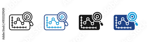 Data Analysis icon set multiple style collection