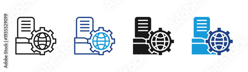Global System icon set multiple style collection