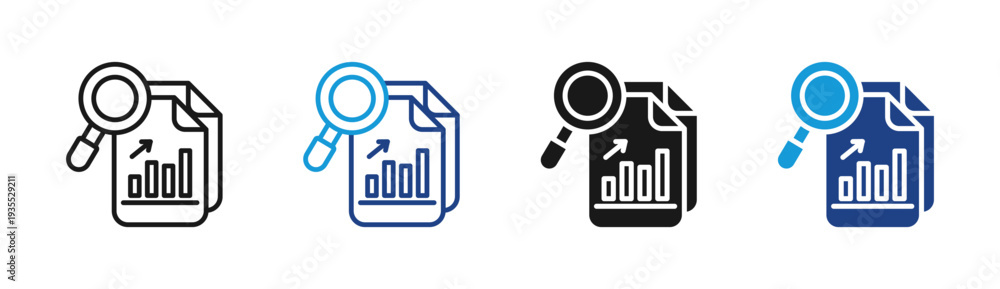 Obraz premium Data Audit icon set multiple style collection
