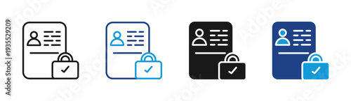 User Verification icon set multiple style collection