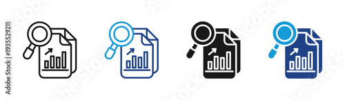 Data Audit icon set multiple style collection