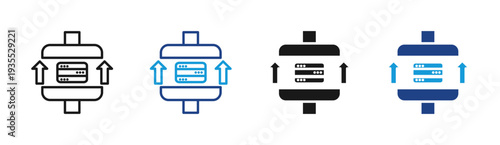 Server Infrastructure icon set multiple style collection