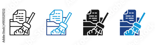 Data Cleaning icon set multiple style collection