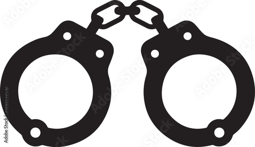 Handcuffs or hand restraints for criminals flat vector icon for law enforcement apps and websites