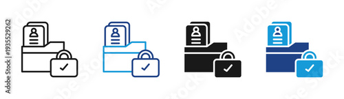 Secure Access icon set multiple style collection