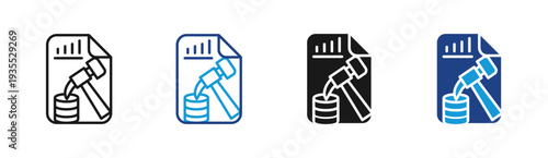 Compliance Report icon set multiple style collection