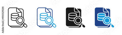 Database Audit icon set multiple style collection