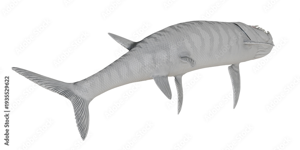 Fototapeta premium Realistic 3D model of a prehistoric fish.