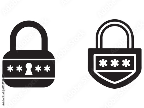 Lock icons with password symbols for security and privacy concepts  web safety and protection