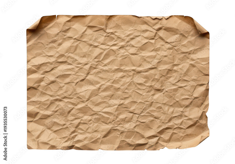 Fototapeta premium An ancient, weathered parchment with a textured surface, evoking a sense of history and mystery. isolated on transparent background