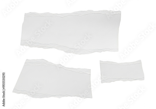 Wallpaper Mural Three pieces of white paper scattered on a plain background isolated on transparent background Torontodigital.ca