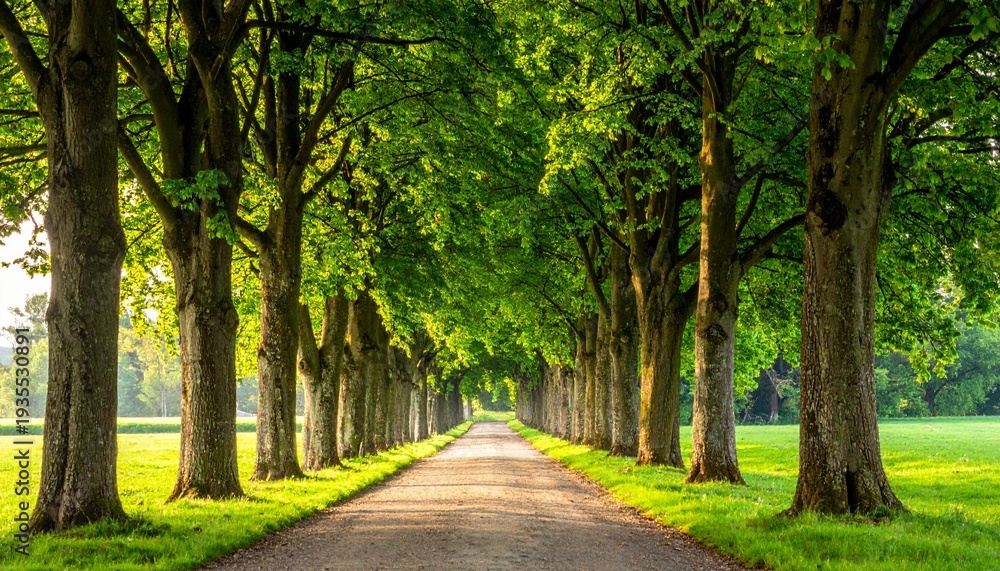 Fototapeta premium Allee mit frischem Laub