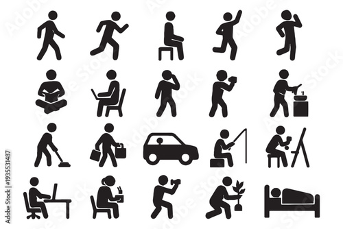 Collection of people performing various daily activities