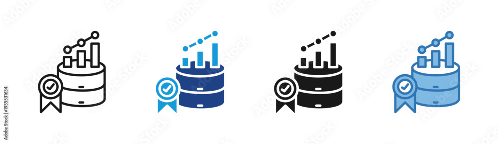 Obraz premium Data Certification icon set multiple style collection