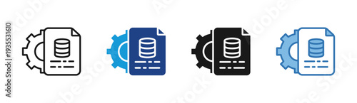 Data Management icon set multiple style collection