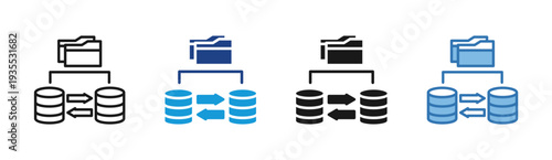 Data Migration icon set multiple style collection