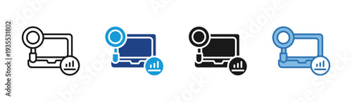 System Monitoring icon set multiple style collection