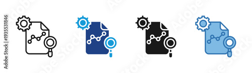 Data Review icon set multiple style collection