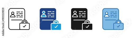 User Verification icon set multiple style collection