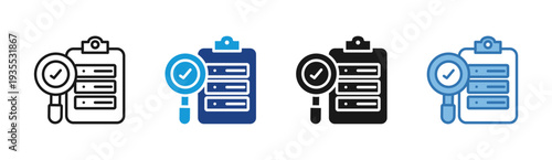System Checklist icon set multiple style collection