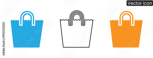 Set of colorful shopping bag icons for retail and e-commerce use
