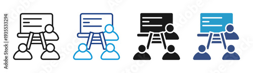 Presentation Coaching icon set multiple style collection