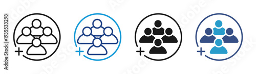 Team Network icon set multiple style collection