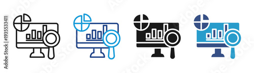 Data Report icon set multiple style collection