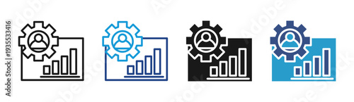 Performance Metrics icon set multiple style collection